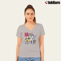 Women’s 1993 Looney Tunes Classic Cartoon V-Neck Tee in sport grey | Chic Neckline, Soft Texture