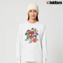 Women’s 1993 Looney Tunes Taz Bugs Bunny Road Runner Hip Hop Long-Sleeve Top in white | Sleek, Versatile, All-Season