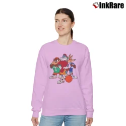 Women’s 1993 Looney Tunes Taz Bugs Bunny Road Runner Hip Hop Relaxed Sweatshirt in light pink | Soft, Laid-Back Vibe