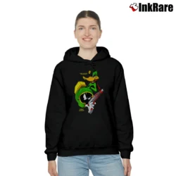 Women’s 1993 Marvin The Martian Duck Dodgers Daffy Looney Tunes Cozy Hoodie in black | Warm, Structured, Stylish