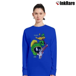 Women’s 1993 Marvin The Martian Duck Dodgers Daffy Looney Tunes Long-Sleeve Top in royal blue | Sleek, Versatile, All-Season