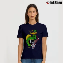 Women’s 1993 Marvin The Martian Duck Dodgers Daffy Looney Tunes Signature T-Shirt in navy | Soft, Flattering Fit