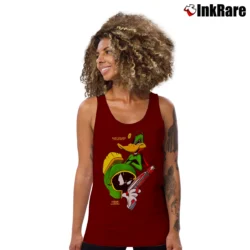 Women’s 1993 Marvin The Martian Duck Dodgers Daffy Looney Tunes Tank Top in maroon | Lightweight, Movement-Friendly