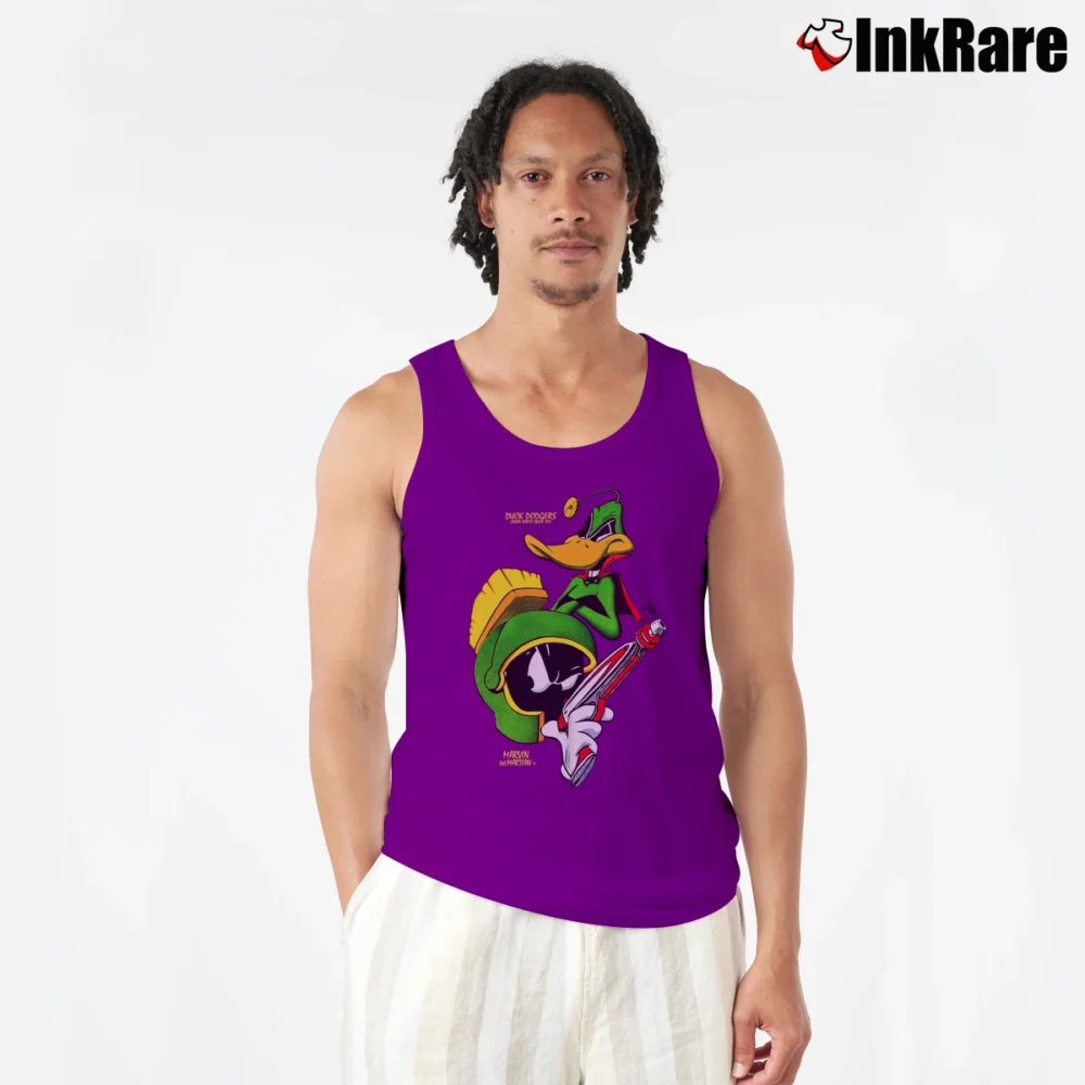 Men’s 1993 Marvin The Martian Duck Dodgers Daffy Looney Tunes Tank Top in purple | Breathable, Active-Friendly Design