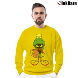 Men’s 1993 Marvin The Martian Space Jam Looney Tunes Crewneck Sweatshirt in yellow | Cozy Fabric, Clean Style