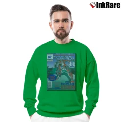 Men’s 1993 Memphis State Tiger Varsity Comics Graphic Crewneck Sweatshirt in irish green | Cozy Fabric, Clean Style