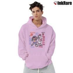 Men’s 1993 NBA Finals Looney Tunes Taz Bulls Suns Pullover Hoodie in light pink | Cozy, Durable, Modern Fit