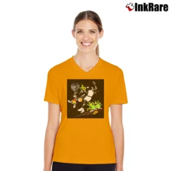 Women’s 1993 Nike Michael Jordan Looney Tunes V-Neck Tee in orange | Chic Neckline, Soft Texture