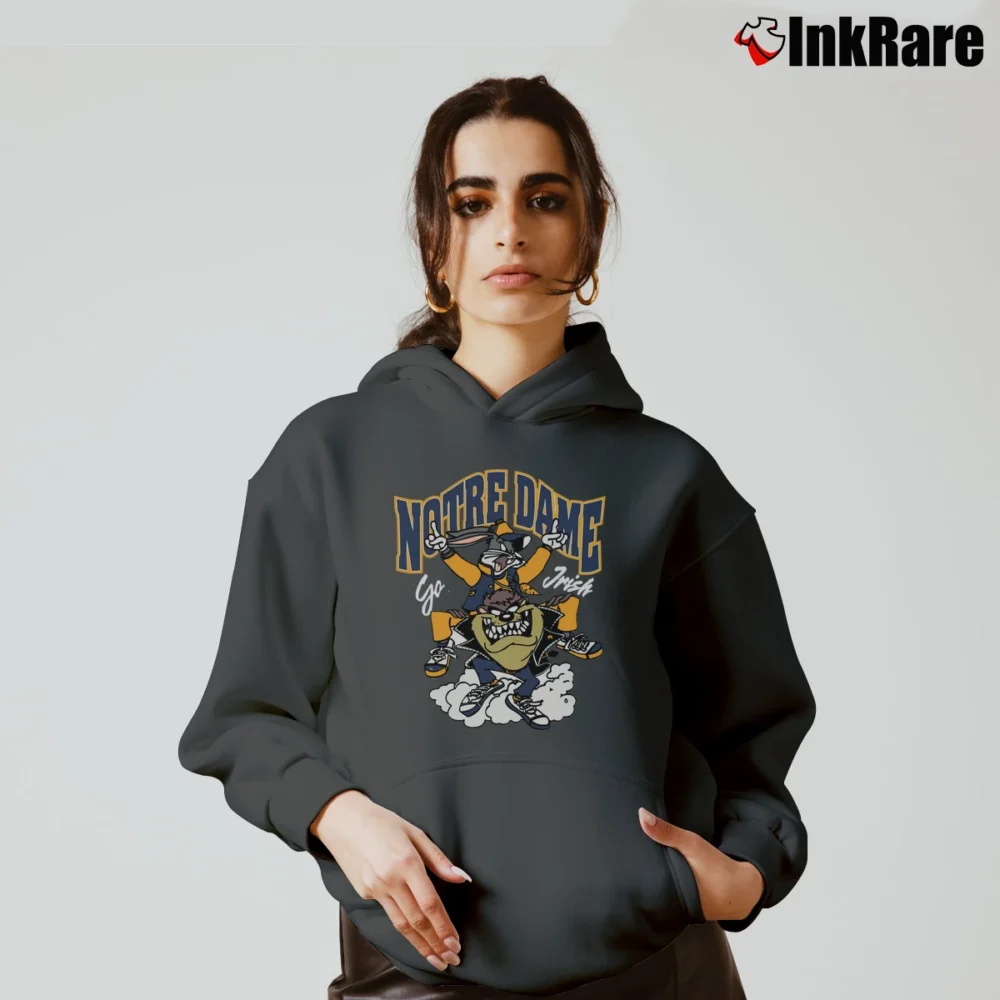 Women’s 1993 Notre Dame Fighting Irish Looney Tunes Cozy Hoodie in charcoal | Warm, Structured, Stylish