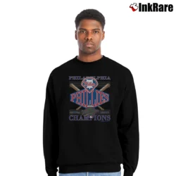Men’s 1993 Philadelphia Phillies National League Champions Crewneck Sweatshirt in black | Cozy Fabric, Clean Style