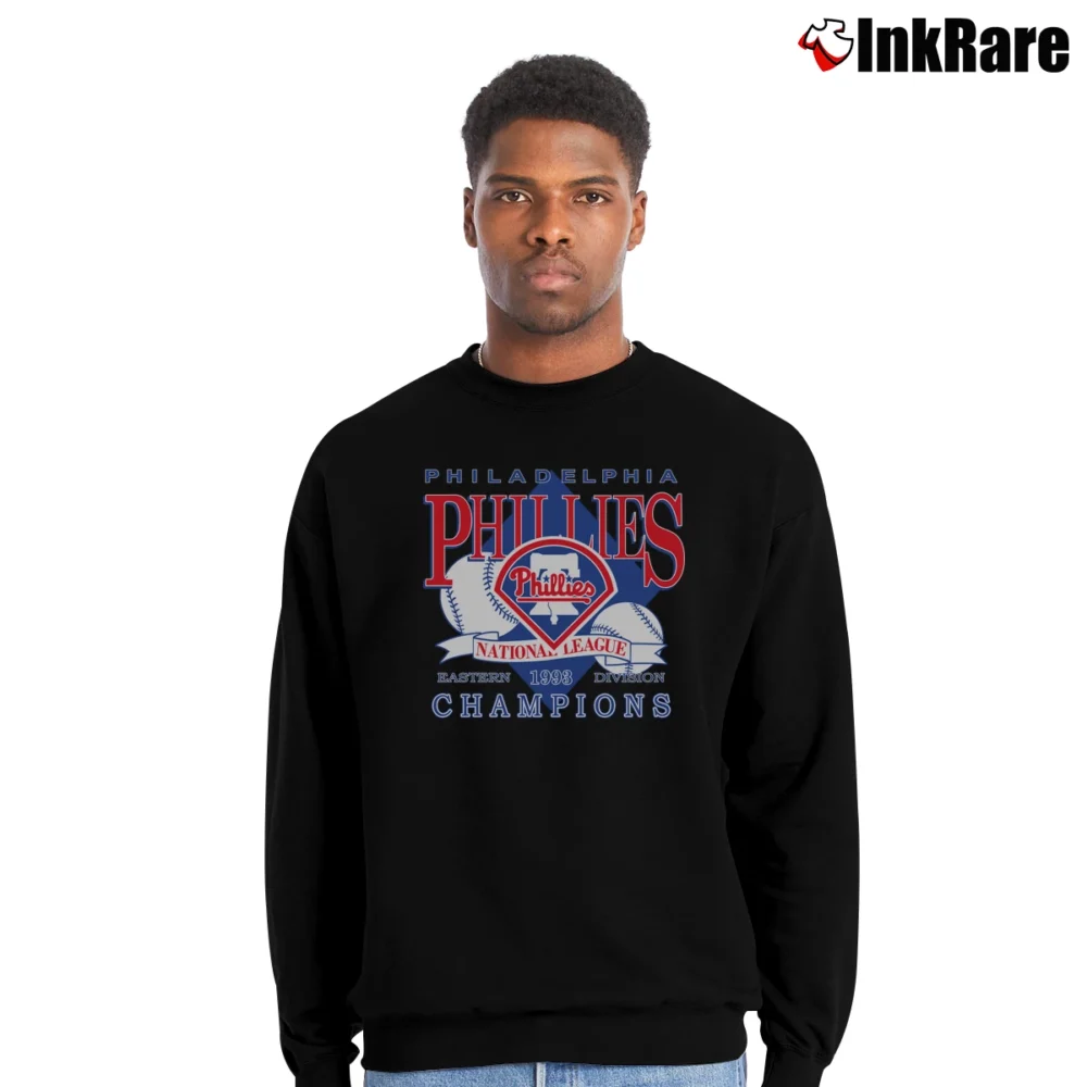Men’s 1993 Philadelphia Phillies World Series Champions Crewneck Sweatshirt in black | Cozy Fabric, Clean Style