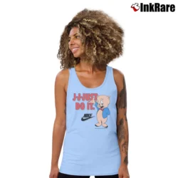 Women’s 1993 Porky Pig Looney Tunes Just Do It Classic Tank Top in light blue | Lightweight, Movement-Friendly