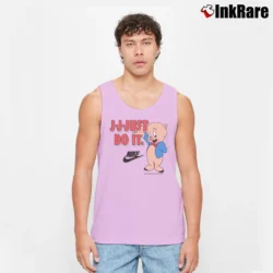 Men’s 1993 Porky Pig Looney Tunes Just Do It Classic Tank Top in light pink | Breathable, Active-Friendly Design