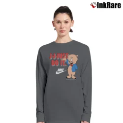 Women’s 1993 Porky Pig Looney Tunes Just Do It Long-Sleeve Top in charcoal | Sleek, Versatile, All-Season