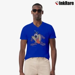 Men’s 1993 Tiny Toons Taz Tasmanian Devil Looney Tunes V-Neck Tee in royal blue | Sharp, Breathable, Everyday Staple