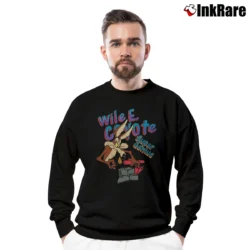 Men’s 1993 Wile E Coyote Looney Tunes Acme TNT Crewneck Sweatshirt in black | Cozy Fabric, Clean Style