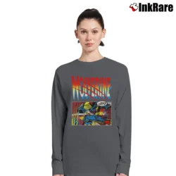 Women’s 1993 Wolverine Marvel Comics Long-Sleeve Top in charcoal | Sleek, Versatile, All-Season