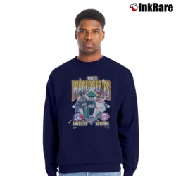 Men’s 1993 World Series Toronto Blue Jays vs Philadelphia Phillies Crewneck Sweatshirt in navy | Cozy Fabric, Clean Style