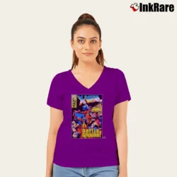 Women’s 1993 X - men Battleground Marvel Comic V-Neck Tee in purple | Chic Neckline, Soft Texture