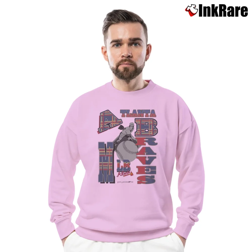 Men’s 1994 Atlanta Braves MLB Legends Graphic Crewneck Sweatshirt in light pink | Cozy Fabric, Clean Style