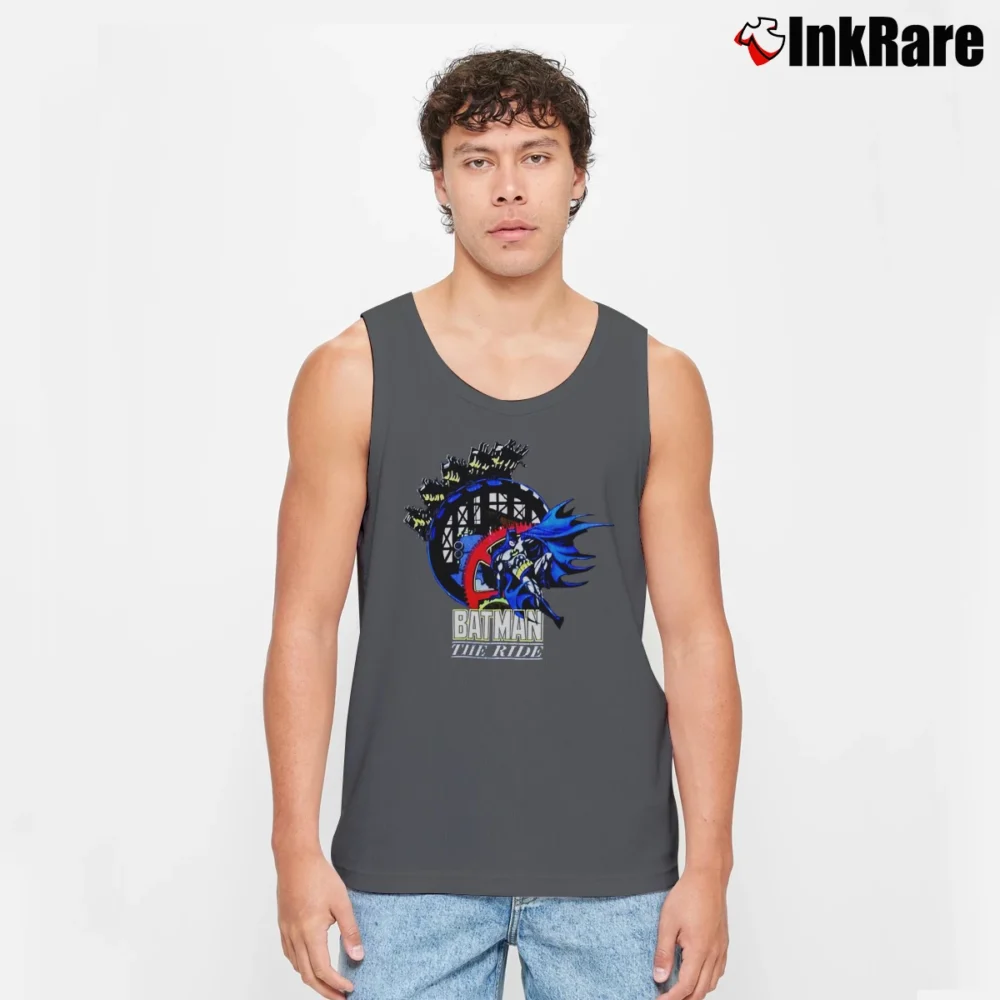 Men’s 1994 Batman The Ride Tank Top in charcoal | Breathable, Active-Friendly Design