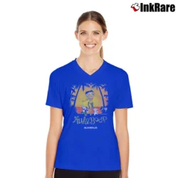 Women’s 1994 Betty Boop Classic Cartoon Graphic V-Neck Tee in royal blue | Chic Neckline, Soft Texture
