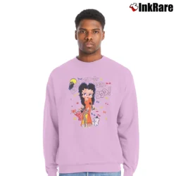 Men’s 1994 Betty Boop Halloween Elvira Costume Crewneck Sweatshirt in light pink | Cozy Fabric, Clean Style
