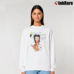 Women’s 1994 Betty Boop Halloween Elvira Costume Relaxed Sweatshirt in white | Soft, Laid-Back Vibe
