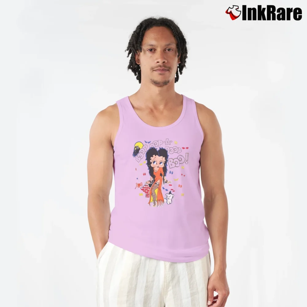 Men’s 1994 Betty Boop Halloween Elvira Costume Tank Top in light pink | Breathable, Active-Friendly Design