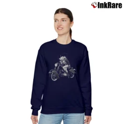Women’s 1994 Betty Boop Motorcycle Club American Cartoon Relaxed Sweatshirt in navy | Soft, Laid-Back Vibe