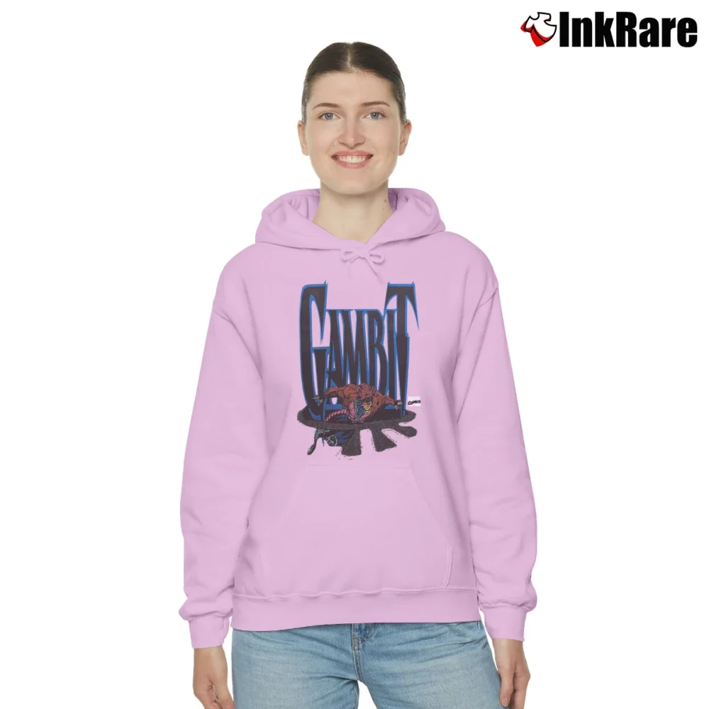 Women’s 1994 Gambit Marvel Comics Comic Book Promo Cozy Hoodie in light pink | Warm, Structured, Stylish