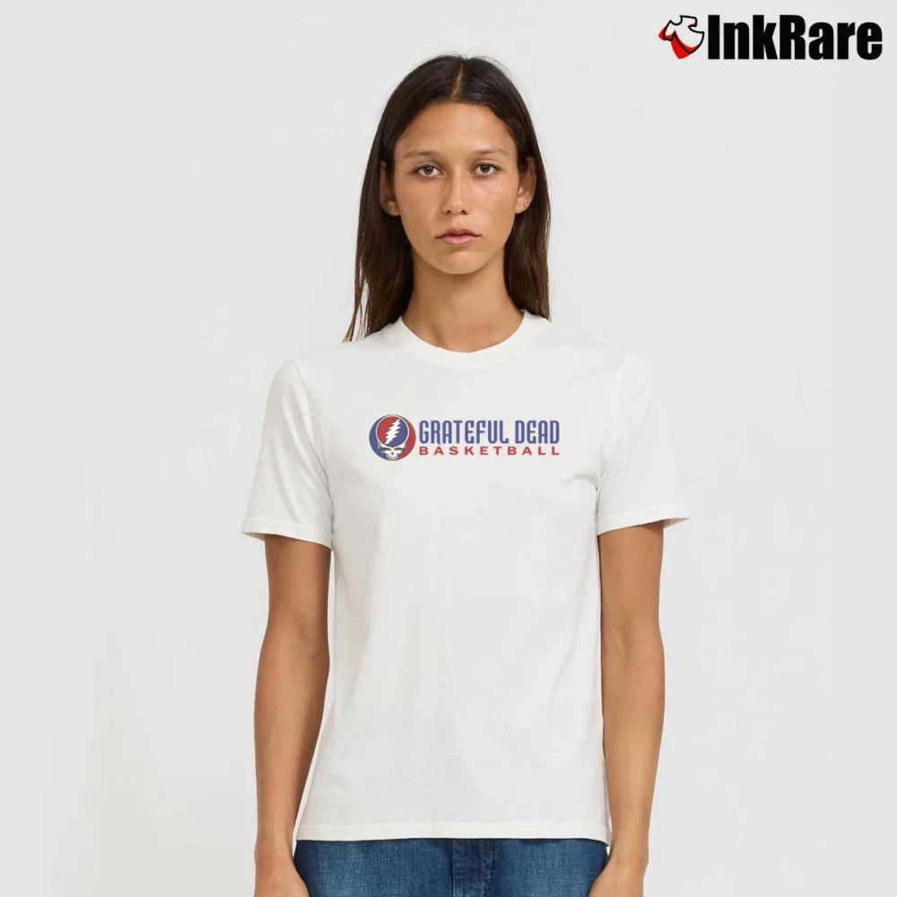 Women’s 1994 Grateful Dead Basketball Steal Your Face Signature T-Shirt in white | Soft, Flattering Fit