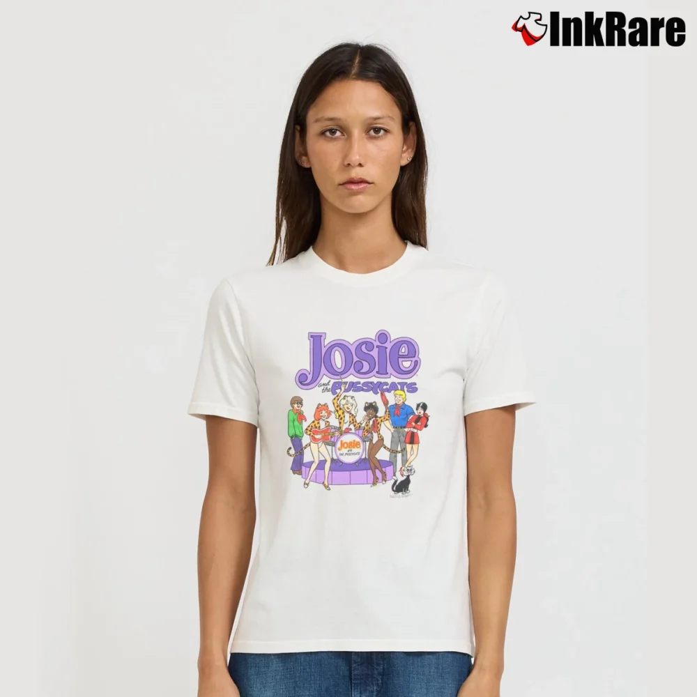 Women’s 1994 Josie And The Pussycats Graphic Signature T-Shirt in white | Soft, Flattering Fit