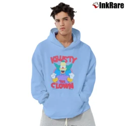 Men’s 1994 Krusty the Clown Simpsons Pullover Hoodie in light blue | Cozy, Durable, Modern Fit