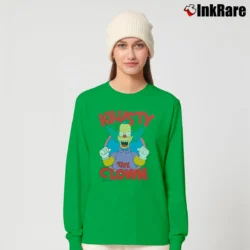 Women’s 1994 Krusty the Clown Simpsons Long-Sleeve Top in irish green | Sleek, Versatile, All-Season
