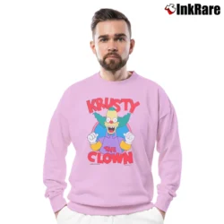 Men’s 1994 Krusty the Clown Simpsons Crewneck Sweatshirt in light pink | Cozy Fabric, Clean Style