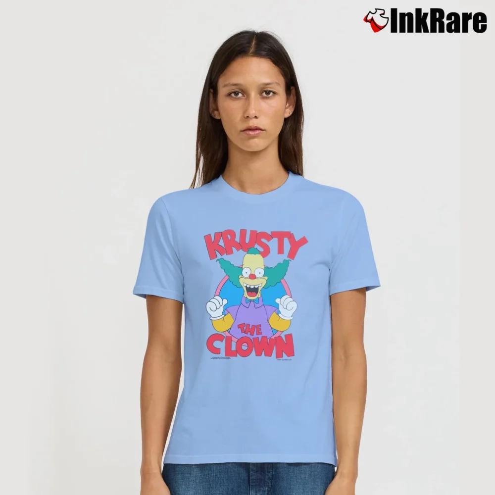 Women’s 1994 Krusty the Clown Simpsons Signature T-Shirt in light blue | Soft, Flattering Fit