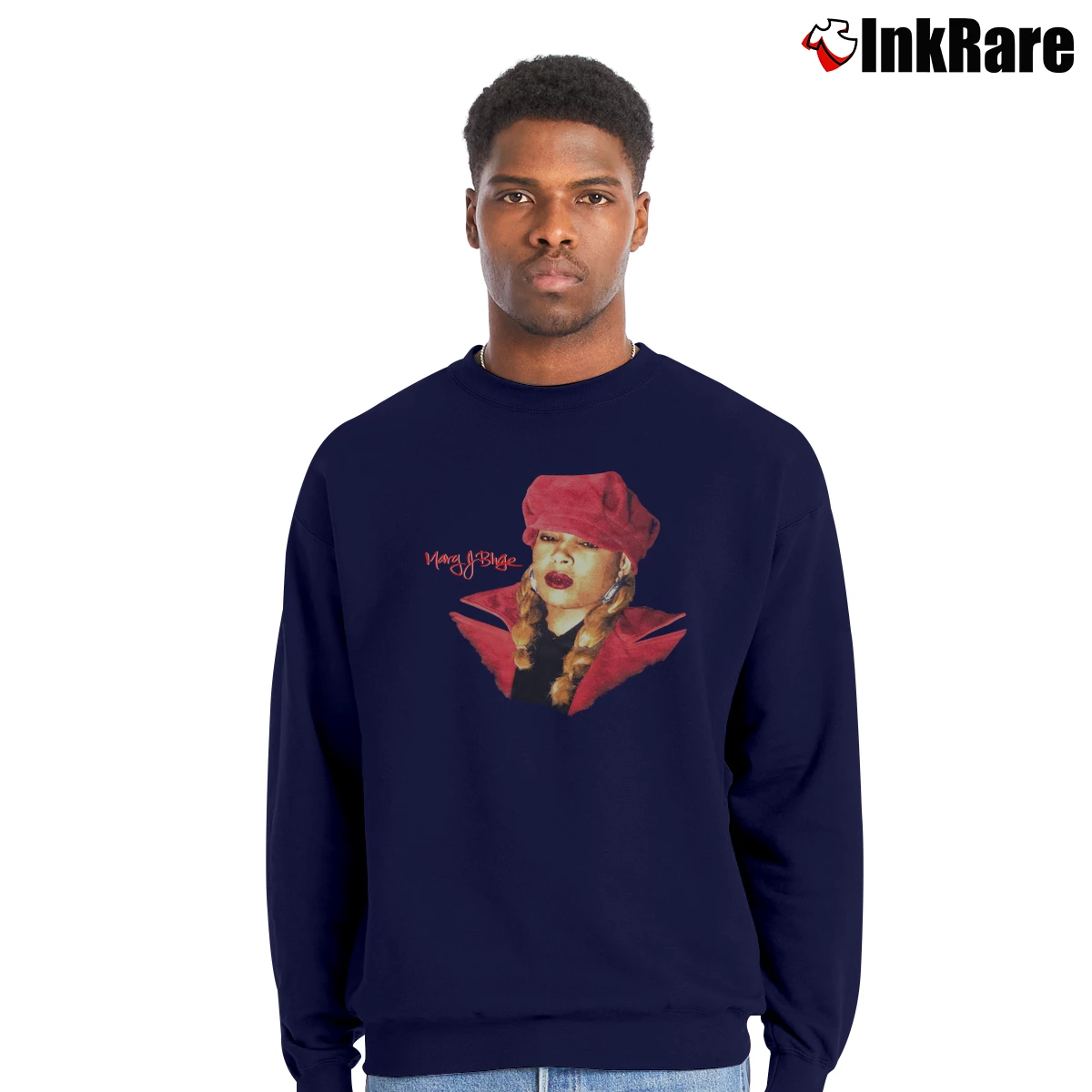 Men’s 1994 Mary J Blige My Life Crewneck Sweatshirt in navy | Cozy Fabric, Clean Style