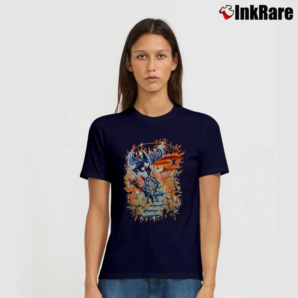 Women’s 1994 Megadeth Youthanasia Tour Concert Signature T-Shirt in navy | Soft, Flattering Fit