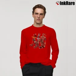 Men’s 1994 Old Time Hockey Looney Tunes Daffy Duck Bugs Bunny Long-Sleeve Shirt in red | Sleek, Lightweight, Year-Round Wear