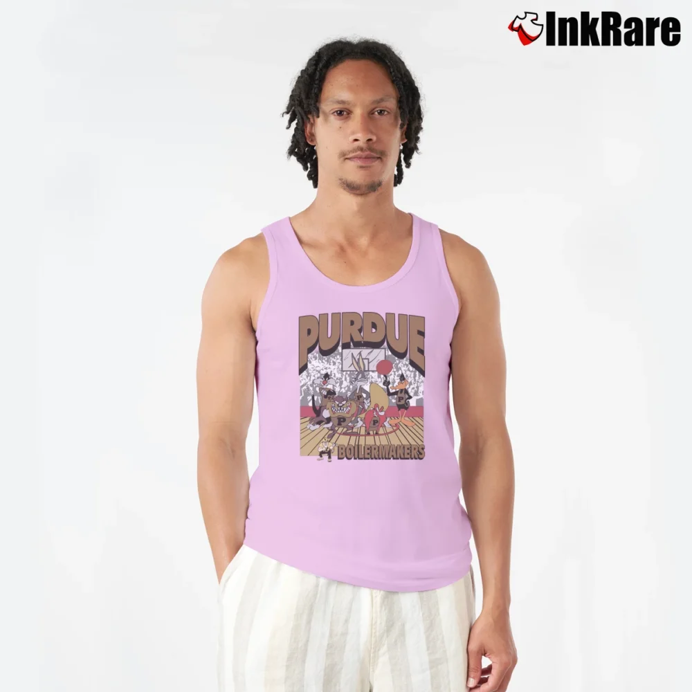 Men’s 1994 Purdue Boilermakers Looney Tunes Basketball Tank Top in light pink | Breathable, Active-Friendly Design