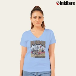 Women’s 1994 Purdue Boilermakers Looney Tunes Basketball V-Neck Tee in light blue | Chic Neckline, Soft Texture