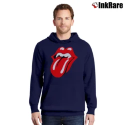 Men’s 1994 Rolling Stones Halloween Voodoo Lounge Tour Pullover Hoodie in navy | Cozy, Durable, Modern Fit