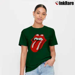 Women’s 1994 Rolling Stones Halloween Voodoo Lounge Tour Signature T-Shirt in forest green | Soft, Flattering Fit