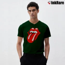 Men’s 1994 Rolling Stones Halloween Voodoo Lounge Tour V-Neck Tee in forest green | Sharp, Breathable, Everyday Staple