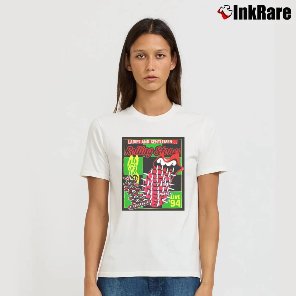 Women’s 1994 Rolling Stones Voodoo Lounge World Tour Signature T-Shirt in white | Soft, Flattering Fit