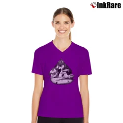 Women’s 1994 Taz Bugs Bunny Sylvester Billiards Looney Tunes V-Neck Tee in purple | Chic Neckline, Soft Texture