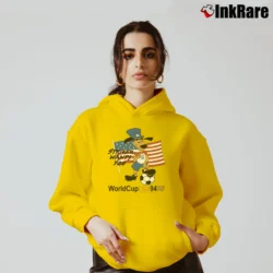 Women’s 1994 USA World Cup Soccer Striker Mascot Fan Cozy Hoodie in yellow | Warm, Structured, Stylish