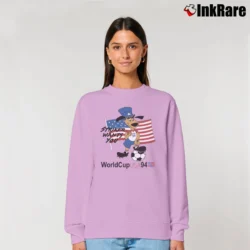 Women’s 1994 USA World Cup Soccer Striker Mascot Fan Relaxed Sweatshirt in light pink | Soft, Laid-Back Vibe