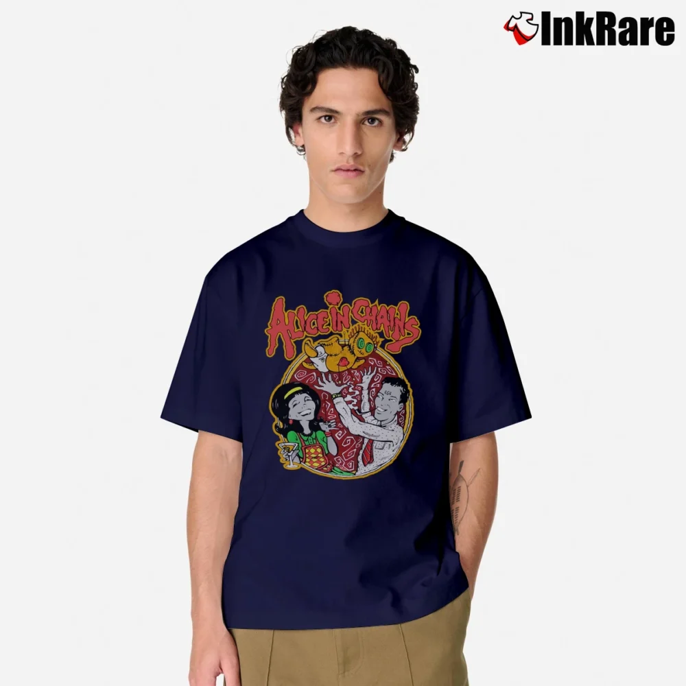 Men’s 1995 Alice In Chains Concert Tour Graphic Classic T-Shirt in navy | Soft, Breathable Everyday Wear